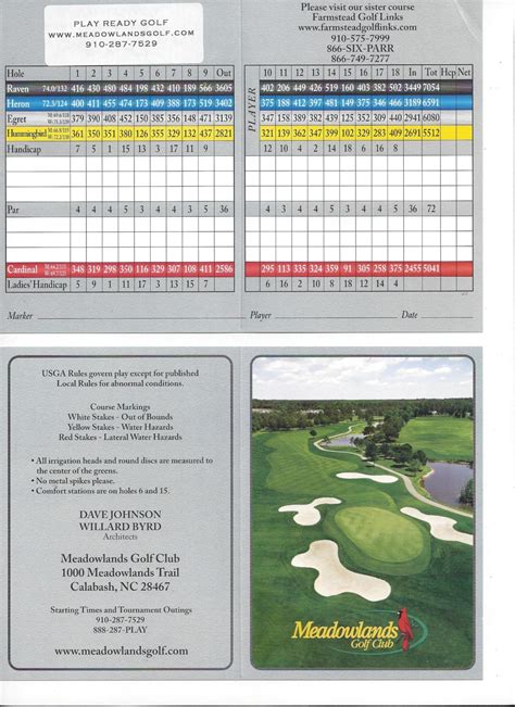 Scorecard | Meadowlands Golf Club