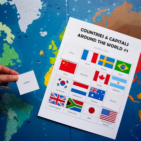 Countries & Capitals of the World: Printable Geography Game | Adventure in a Box