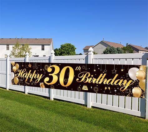 Buy Happy 30th Birthday Banner,Birthday Party Sign Backdrop Banner For Men Women Cheer to 30 ...