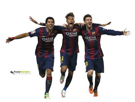 Luis Suarez, Neymar & Lionel Messi football render - FootyRenders