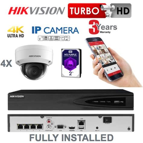 4 x Camera Hikvision 4K Ultra HD IP CCTV System Supply and Installed ...