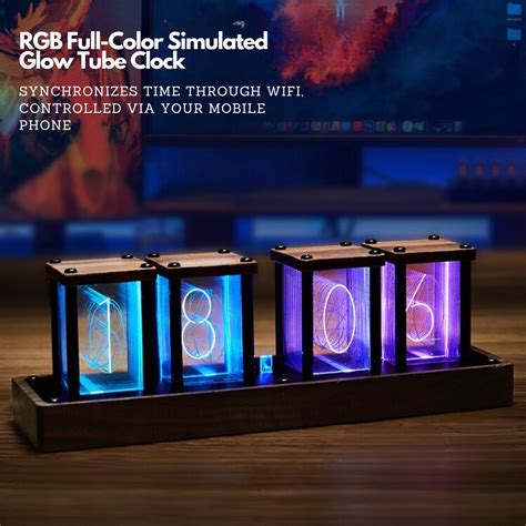 Nixie Tube Clock Retro: RGB Display & Walnut | Cyber Vintage