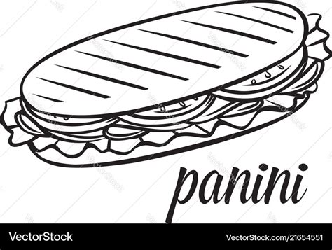 Panini or sandwich Royalty Free Vector Image - VectorStock