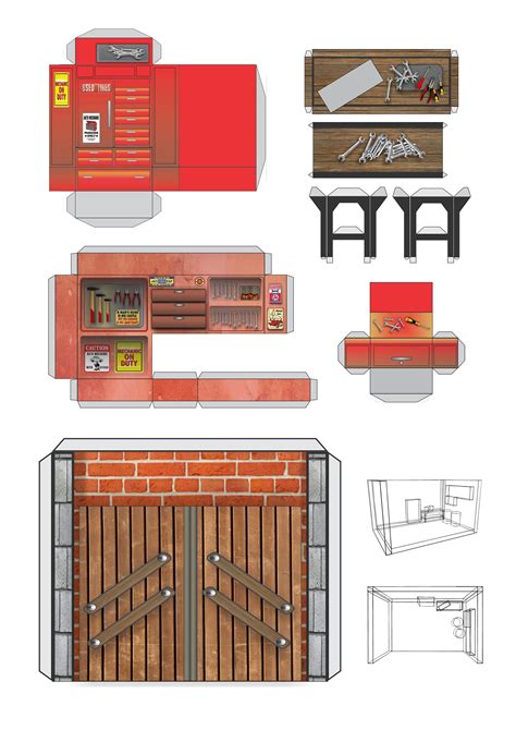 Printable Garage Diorama Template - Customize and Print