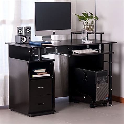 Kepooman Multi-Function Computer Desks, Office Desk Table with Keyboard ...