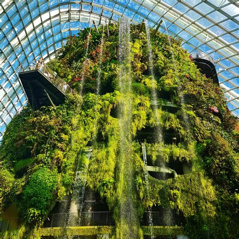 Singapore holds the world record for the tallest indoor waterfall. This ...