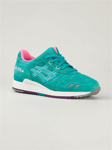 Lyst - Asics Panelled Lace-Up Sneakers in Green