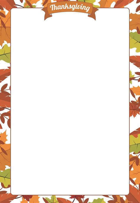 10 Best Printable Thanksgiving Borders PDF for Free at Printablee | Thanksgiving printables ...