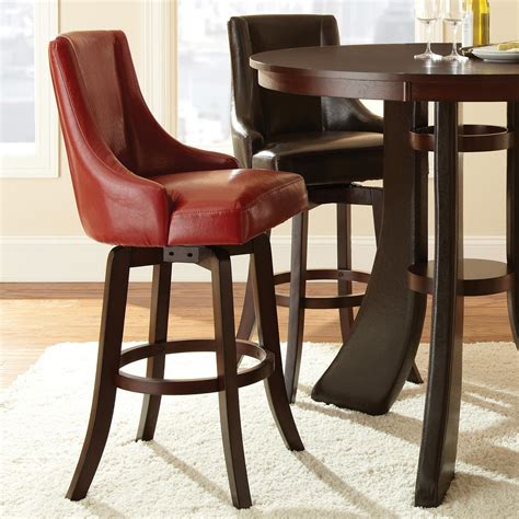 Brooks 30" Upholstered Swivel Bar Stool - Red (Set of 2) | DCG Stores