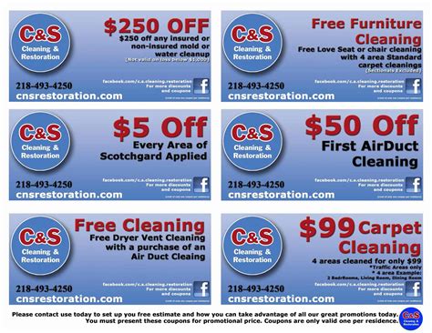 Coupons - C & S Cleaning Restoration