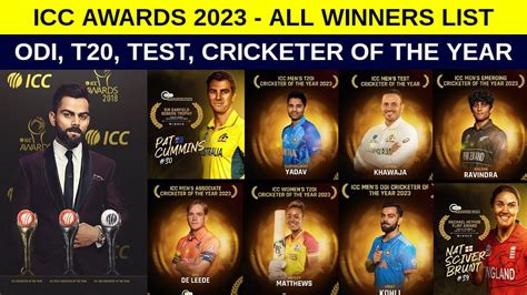 ICC Awards 2023 | ICC Awards 2023 Winners | ICC ODI, TEST, T20 Awards Winners 2023 | ICC Awards ...