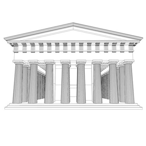 doric order greek temple 3d model