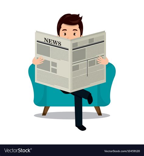 Man reading newspaper icon Royalty Free Vector Image