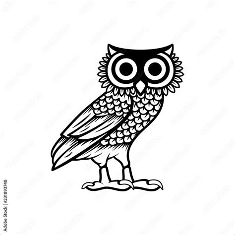 Owl illustration logo vector, owl of athena vector Stock Vector | Adobe Stock