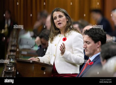 Deputy Prime Minister and Finance Minister Chrystia Freeland delivers ...