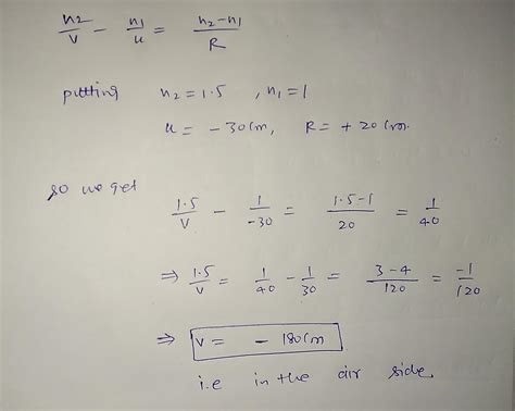 A spherical convex surface of radius of curvature 20cm ,made of glass (mu = 1.5) is placed in ...