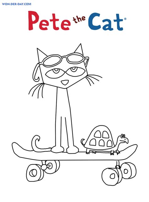 Dibujos de Pete el gato para colorear | Páginas para niños