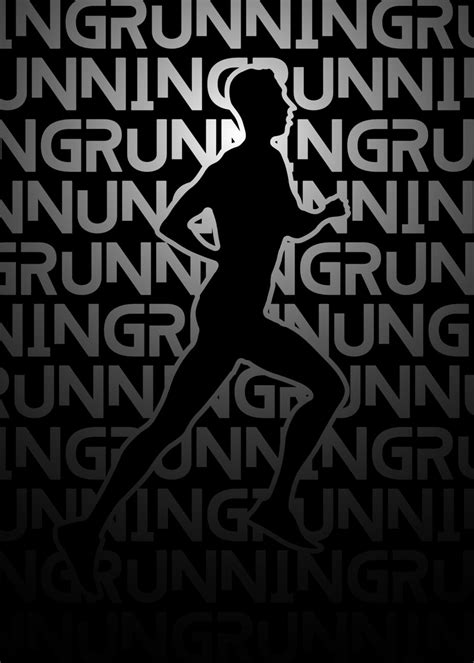 Wall Art Print | Running Black and White Silhouette | Europosters