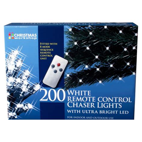 Christmas Workshop 200 Remote Control LED Lights - White - Christmas ...