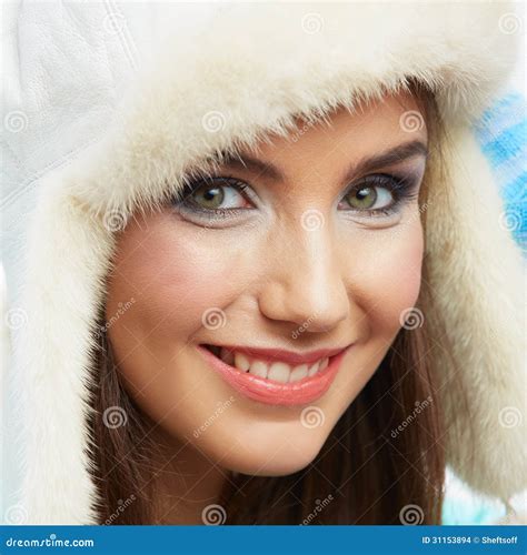 Close Up Beauty Smiling Woman Portrait Stock Photo - Image of brunette, girl: 31153894