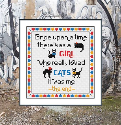 Funny Cat Cross Stitch Pattern Cat Love Quote Cross Stitch - Etsy