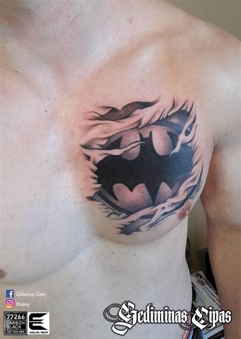 Batman Logo Tattoo Chest