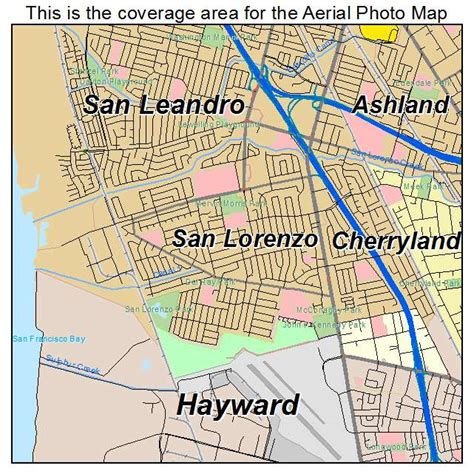 Aerial Photography Map of San Lorenzo, CA California