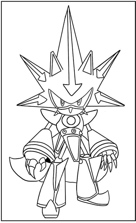 Picture Neo Metal Sonic Coloring Pages For Kids #f8Q : Printable Sonic the Hedgehog Col… | Sonic ...