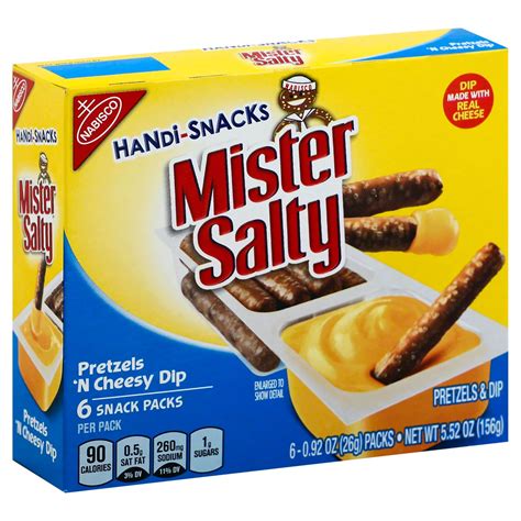 Handi-Snacks Mister Salty Pretzels 'N Cheesy Dip Snack Packs - Shop Crackers & breadsticks at H-E-B