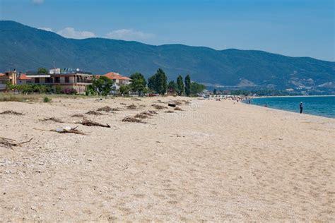 Nea Vrasna beach editorial stock photo. Image of chair - 81051443