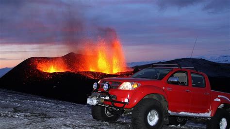 Toyota Hilux taunts Iceland's volcano moments before eruption - Top ...