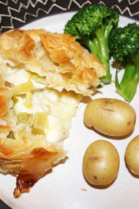 Smoked Haddock, Salmon and Leek Pie with Filo - PaintSewGlueChew