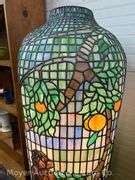 Leaded and Stained Glass "Monkeys in Orange Tree" Floor Lamp, 51" Tall ...