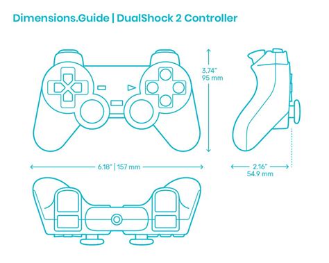 DualShock 2 Controller in 2023 | Dualshock, Controller design, Blueprints