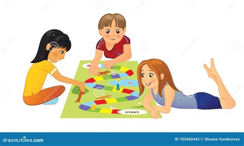 Kids Playing Board Games Clip Art