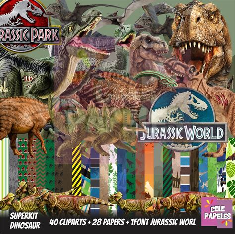 Dinosaur Digital Paper Dinosaur Cliparts Jurassic World - Etsy Australia