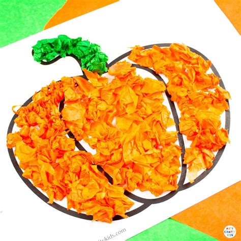 Tissue Paper Pumpkin Craft | Arty Crafty Kids