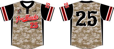 JayHawks Custom Camo Baseball Jerseys