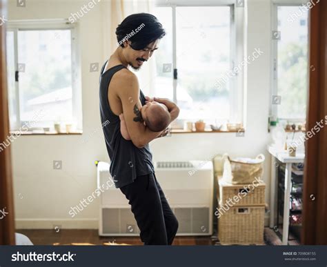 Daddy Carrying His Baby Family Emotion Stock Photo 709808155 | Shutterstock