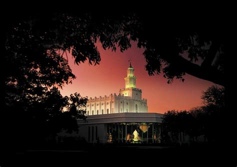 St. George Utah Temple in the Evening