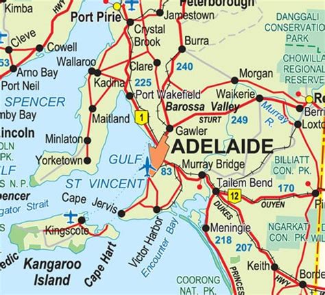 Adelaide Map - South Australia Travel