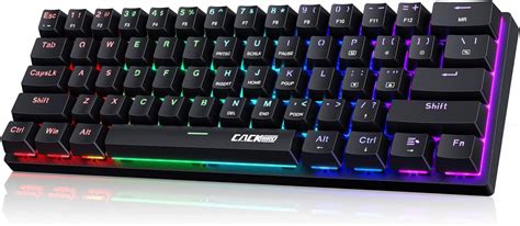 Portable 60% Mechanical Gaming Keyboard,60 Percent Wired Gamer Keyboard with Blue Switches,LED ...