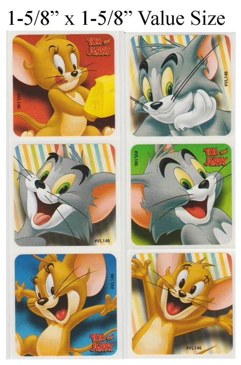 20 Tom and Jerry Stickers 1-5/8 x 1-5/8 Crafts | Etsy