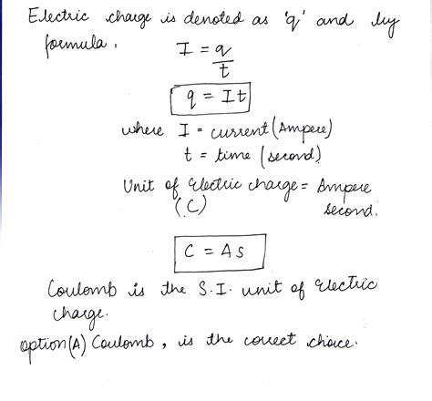 The S.l. unit of electrical charge is .......... .