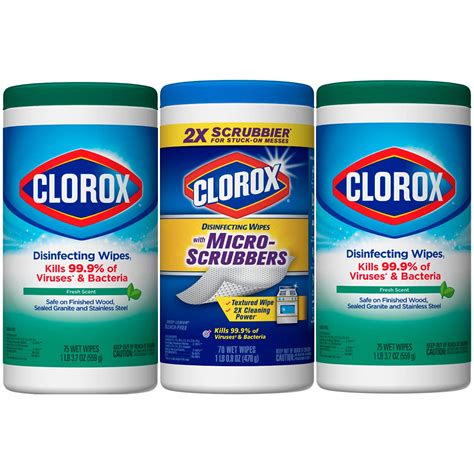 Buy Clorox Disinfecting Wipes plus Clorox Disinfecting Wipes with Micro-Scrubbers, 3 Pack Online ...