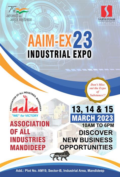 AAIM-EX23 INDUSTRIAL EXPO Bhopal India | March 13th-15th, 2023 | Plot No. AM19 Sector-B ...