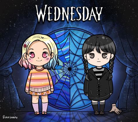 Wednesday Movie, Addams Family Wednesday, Chibi Drawings, Cute Drawings ...