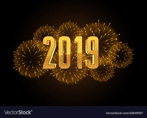 Happy new year 2019 celebration fireworks Vector Image