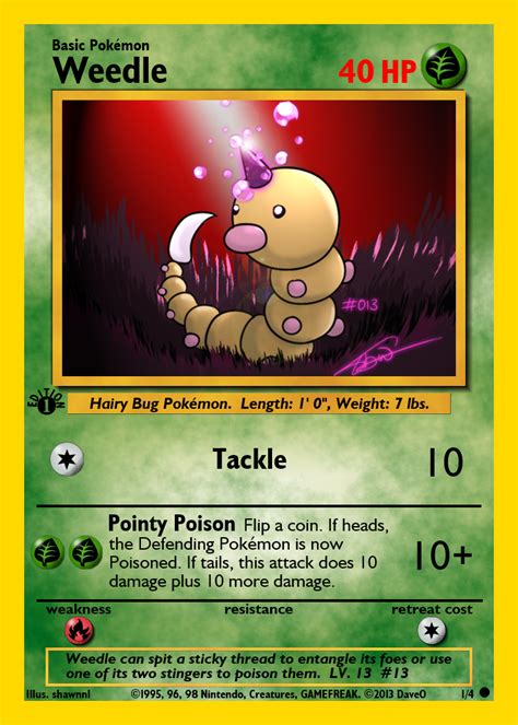 1 of 4 Weedle Custom Pokemon Card by IAmTheDaveO on DeviantArt