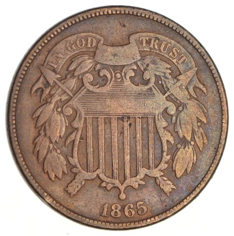 1865 US TWO 2 Cent Piece - First Coin with In God We Trust Motto | Property Room